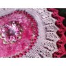 Tapete de Luxo Crochê com Flor Vermelho Artesanal - 3