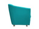 Ver imagem 3 de Namoradeira Decorativa Biane Suede Azul Tifany 2 Lugares Pés Cromado Ms Decor