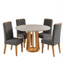 Ver imagem 2 de Mesa de Jantar 4 Lugares Valerina Mel/blonde/cinza - Viero Móveis