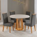 Ver imagem 1 de Mesa de Jantar 4 Lugares Valerina Mel/blonde/cinza - Viero Móveis