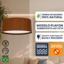 Ver imagem 4 de Plafon Redondo Madeira 40cm Mel
