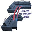 Ver imagem 5 de Sofa de Canto Retrátil e Reclinável com Molas Cama Inbox Oklahoma 3,85x2,61 ou 2,61x3,85 Azul