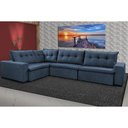 Ver imagem 1 de Sofa de Canto Retrátil e Reclinável com Molas Cama Inbox Oklahoma 3,85x2,61 ou 2,61x3,85 Azul