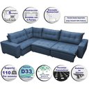 Ver imagem 7 de Sofa de Canto Retrátil e Reclinável com Molas Cama Inbox Oklahoma 3,85x2,61 ou 2,61x3,85 Azul