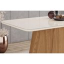 Ver imagem 3 de Mesa de Sala Jantar Olivia Sc116 C/ Tampo Madeirado C/ Vidro Curvo 160x90cm Nature/off White - Henn