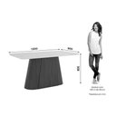 Ver imagem 2 de Mesa de Sala Jantar Olivia Sc116 C/ Tampo Madeirado C/ Vidro Curvo 160x90cm Nature/off White - Henn