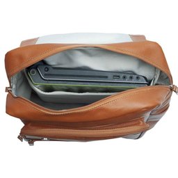 Mochila Moderna Executiva de Couro Legítimo para Notebook Caramelo - 2