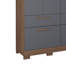 Guarda-Roupa Cibelli (L: 128cm) 100% MDF C/ 5 Portas Avelã / Chumbo - 4
