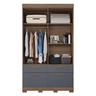 Guarda-Roupa Cibelli (L: 128cm) 100% MDF C/ 5 Portas Avelã / Chumbo - 7