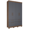 Guarda-Roupa Cibelli (L: 128cm) 100% MDF C/ 5 Portas Avelã / Chumbo - 1