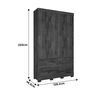 Guarda-Roupa Cibelli (L: 128cm) 100% MDF C/ 5 Portas Avelã / Chumbo - 8