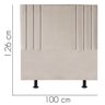 Cabeceira Cama Box Solteiro King Estofada Grécia 100 Cm Suede:bege - 3