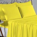 Ver imagem 3 de Jogo de Cama Casal Viúva Nobre 4 Peças Malha 100% Algodão - Amarelo
