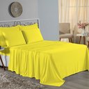 Ver imagem 1 de Jogo de Cama Casal Viúva Nobre 4 Peças Malha 100% Algodão - Amarelo