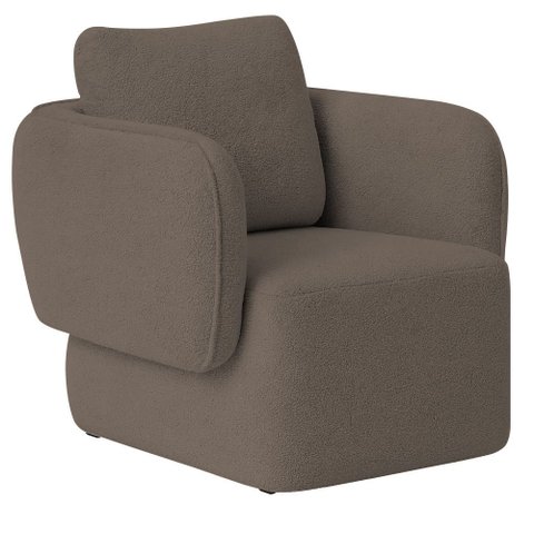 Poltrona Decorativa Sala de Estar Duna Bouclé Marrom - Nexta Casa