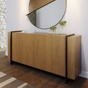 Ver imagem 1 de Buffet Amalfi 4 Portas  freijo / Preto Fosco / T Dourado