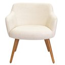 Ver imagem 5 de Poltrona de Sala Decorativa Jade Pés Palito Castanho Bouclê Off White - Nexta Casa