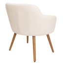 Ver mais imagens de Poltrona de Sala Decorativa Jade Pés Palito Castanho Bouclê Off White - Nexta Casa