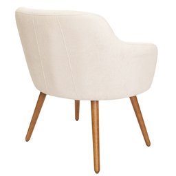 Poltrona de Sala Decorativa Jade Pés Palito Castanho Bouclê Off White - Nexta Casa - 8