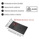 Ver imagem 3 de Chapa Redução Tipo Sul 3 Furos para Fogão a Lenha 85x47cm