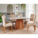 Ver imagem 2 de Conjunto de Jantar Mesa Maite 1,60 com 6 Cadeiras Paola Wood Cinamomo/Off/Mad/Nude Cimol Mesa Maite