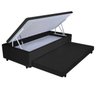 Cama Box Baú Solteiro Com Auxiliar Suede Preto (Espuma só na Auxiliar) - 1