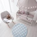 Ver imagem 1 de Tapete Infantil Jolitex Mimo Estrelas Azul Redondo 100cm