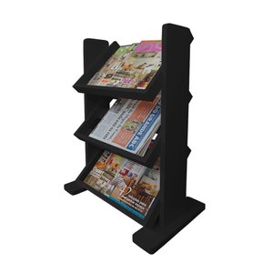 Revisteiro de Piso Chão Porta Revistas Livros Preto Laca
