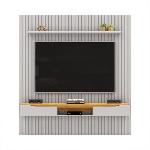 Painel Suspenso Ripado Seko Tv 65" Borda Chanfrada Bali/cedro G18 - Gran Belo