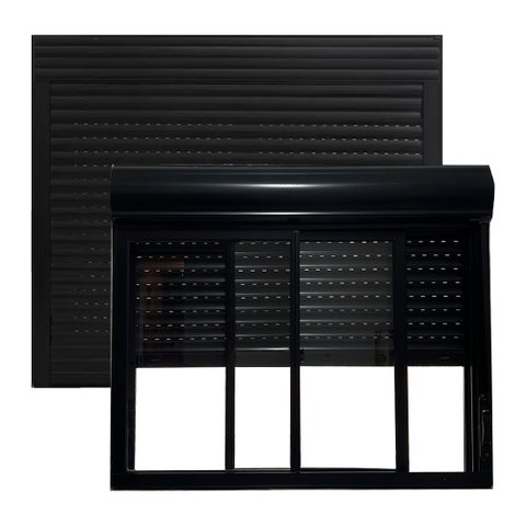 Janela de Aluminio com Persiana Preta Integrada 120x100cm