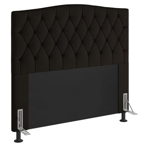 Cabeceira Cama Box Queen Itália 160 Cm Suede MV Estofados Italia Marrom