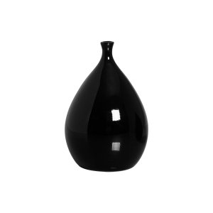 Vaso de Cerâmica Decorativo para Rack de Sala Mimo G Preto Clássico