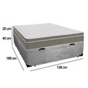 Ver imagem 3 de Cama Box Baú Casal Suede + Colchão Sereneprime Molas Ensacadas 138x188x69 Cinza