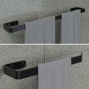 Ver imagem 3 de Kit Acessórios para Banheiro Preto Fosco 4 Peças Quadrado