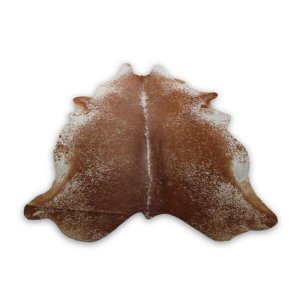 Tapete Couro Natural de Boi Salpicado Marrom e Branco M