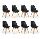 Ver imagem 1 de Kit C/8 Cadeiras Leda – Charles Eames, Saarinen Wood com Almofada Preta