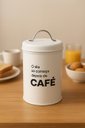 Ver imagem 1 de Pote Lata de Mantimentos Industrial Café - Linha Dom Frases:branco