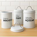 Ver imagem 2 de Pote Lata de Mantimentos Industrial Café - Linha Dom Frases:branco