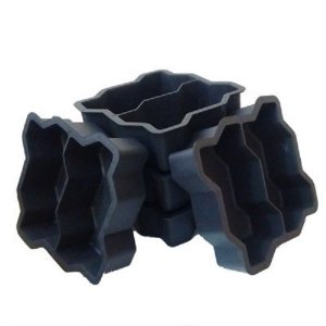 Forma Piso Intertravado 16 Faces 24x10x6cm - Kit 10 Peças