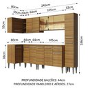 Ver imagem 4 de Armário de Cozinha Completa de Canto 325cm Rustic Emilly Wave Madesa 04