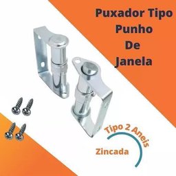 Puxador Janela Madeira Tipo Punho Cromado (Par) - 2