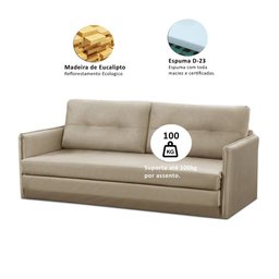 Sofá Cama 2 Lugares 1,50m Luisa Suede Adonai Estofados - 3