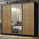 Ver imagem 1 de Guarda-roupa Casal 100% Mdf Madesa Royale 3 Portas de Correr com Espelho