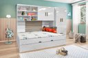 Ver imagem 1 de Jogo de Quarto Chiara 4 Peças - Roupeiro 2 Portas, Módulo Aéreo e Cama com Auxiliar - Phoenix