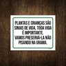 Placa Plantas e Crianças Não Pise na Grama 36x46 - 1