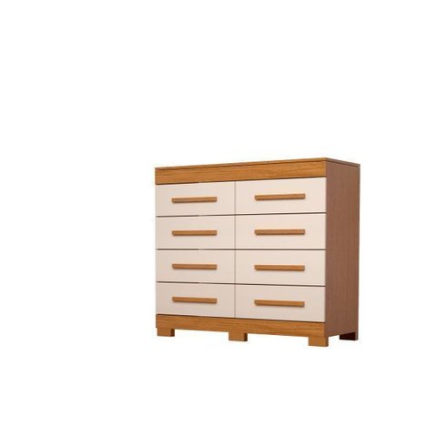 Cômoda Nalu 8 Gavetas Cinamomo/off White Acp Móveis 100%mdf