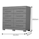 Ver imagem 3 de Cômoda Nalu 8 Gavetas Cinamomo/off White Acp Móveis 100%mdf