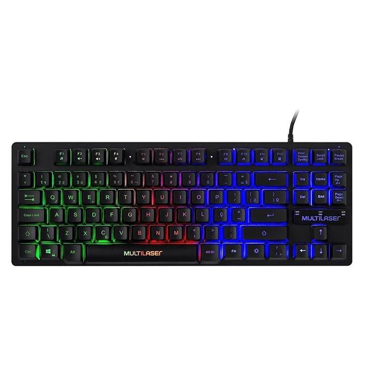 TECLADO GAMER MEMBRANA TKL LED RAINBOW TC261 MULTILASER