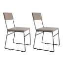 Ver imagem 1 de Kit 2 Cadeiras de Jantar Málaga Veludo Bege para Mesa Sala Cozinha Conforto e Decoração - Bege