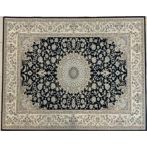 Tapete Sala Gama Desenho Persa Preto 2,00x2,50M